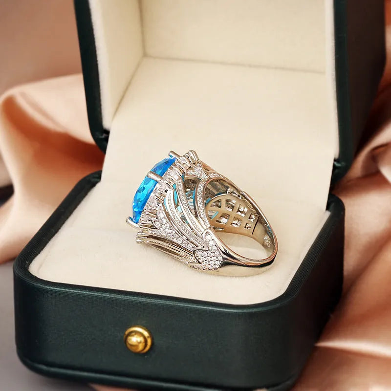 Retro hollow women's ring in brass white steel, Italian court style, colour KYRA0406.