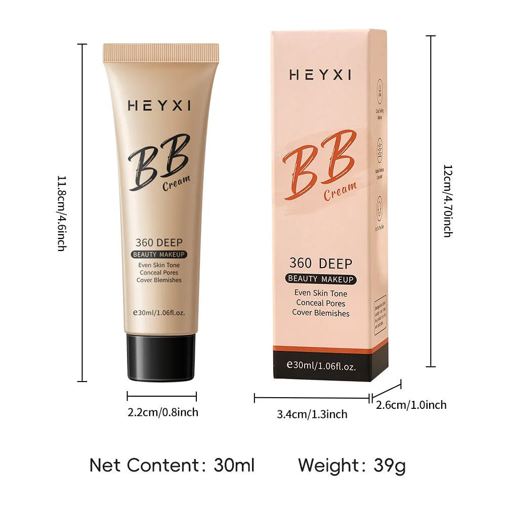 Waterproof BB cream tube showing four colour shade options for different skin tones