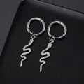 Stainless steel snake vintage earrings with gold plating and ear clip design
