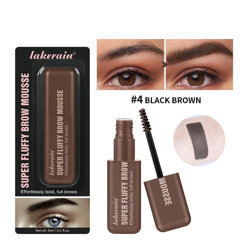 Eyebrow mousse cream in six colour shades including brown and black options