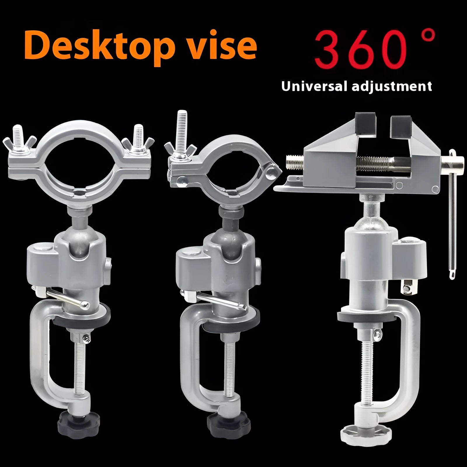 360-degree rotating bracket bench vise with tungsten steel construction