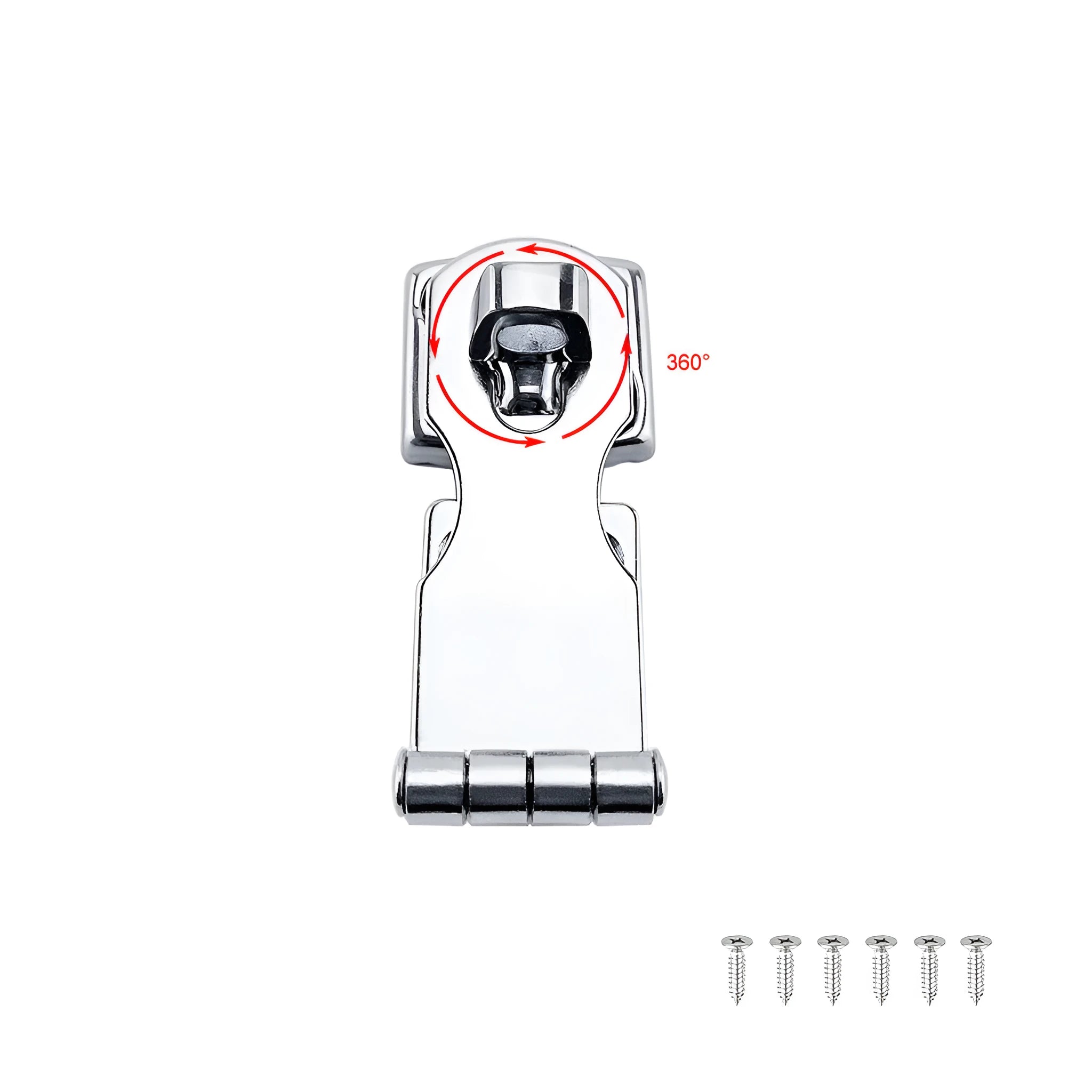 Silver 304 stainless steel security bolt hasp with a mirror finish.