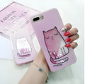 Cat-themed glitter phone case for iPhone models 6, 7, 8, and X.