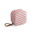 Cube-shaped cloth makeup storage bag with zip closure in blue, pink, white colour options