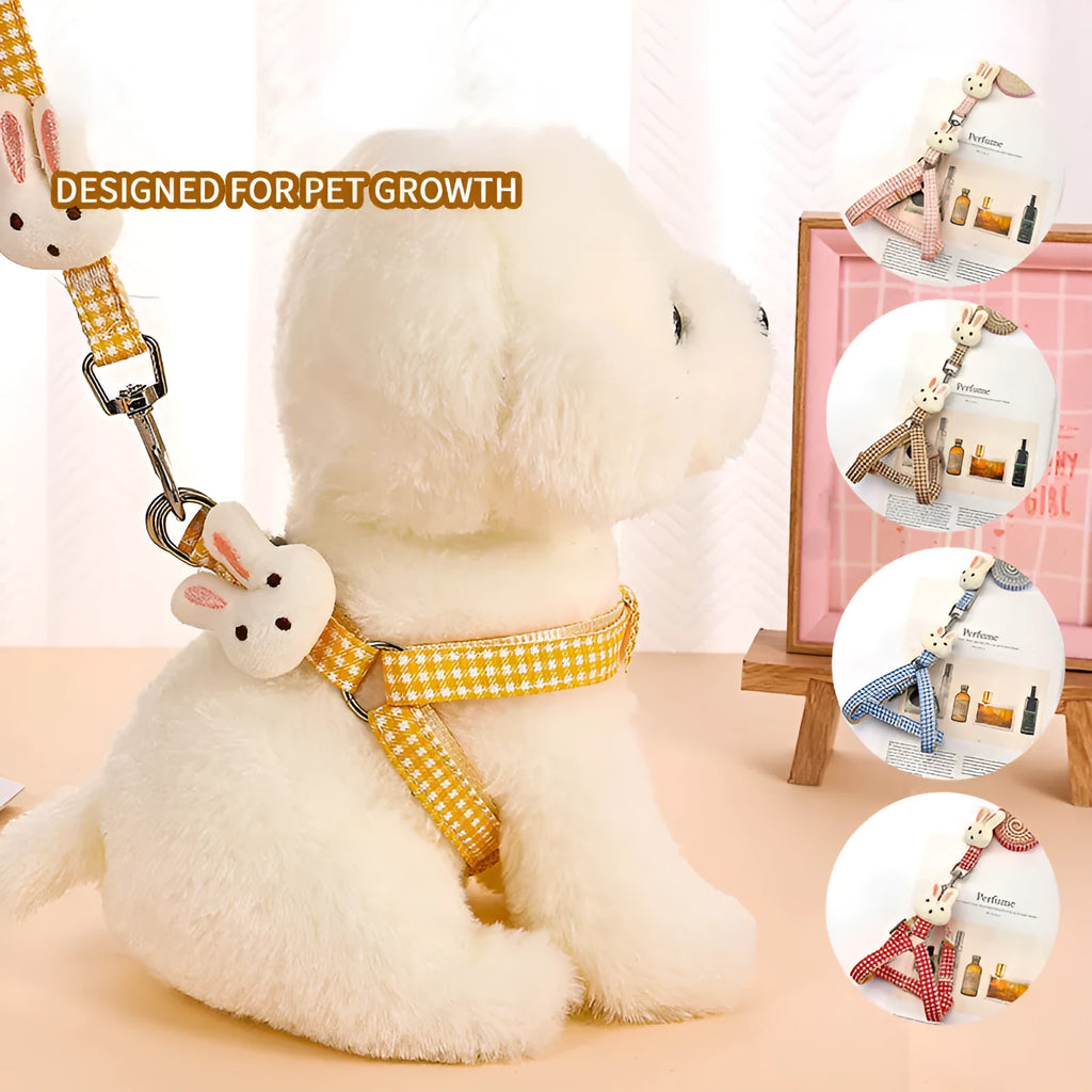 Small dog harness and leash set with quick release buckles in multiple colours