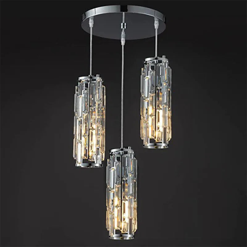 LED single head droplight with industrial crystal restaurant design in black finish