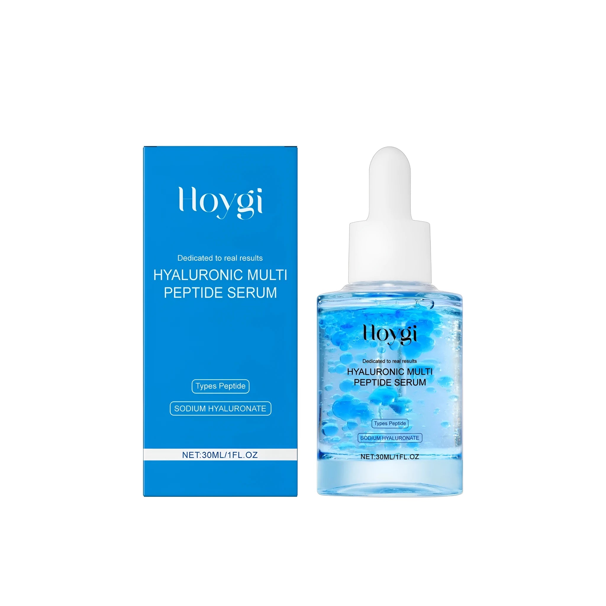 30ml bottle of Hyaluronic Multi Peptide Serum facial treatment with hyaluronic acid and peptide formula