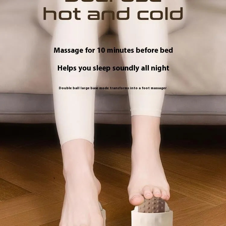 Massage ball for hot and cold compress therapy with double ball design