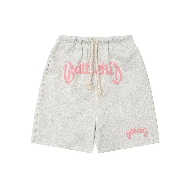 Men's cotton blended loose fit retro hip hop shorts in street style colours