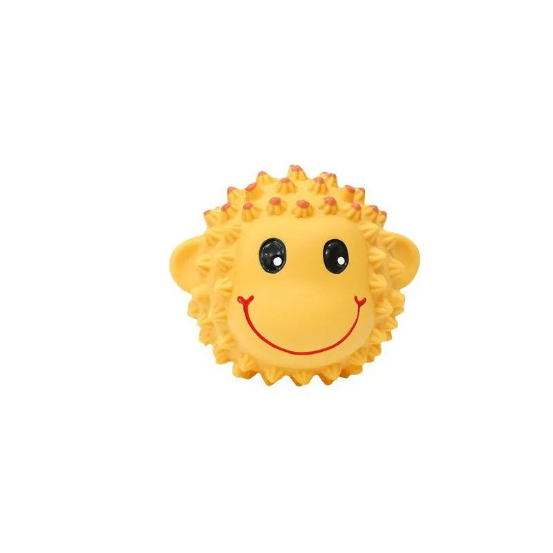 Latex squeaky dog toy with spiky texture in animal shape for small medium dogs