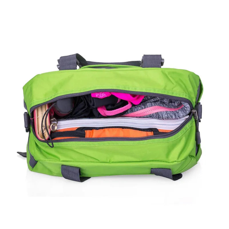 Nylon gym bag in selected colour with adjustable strap for yoga and sports