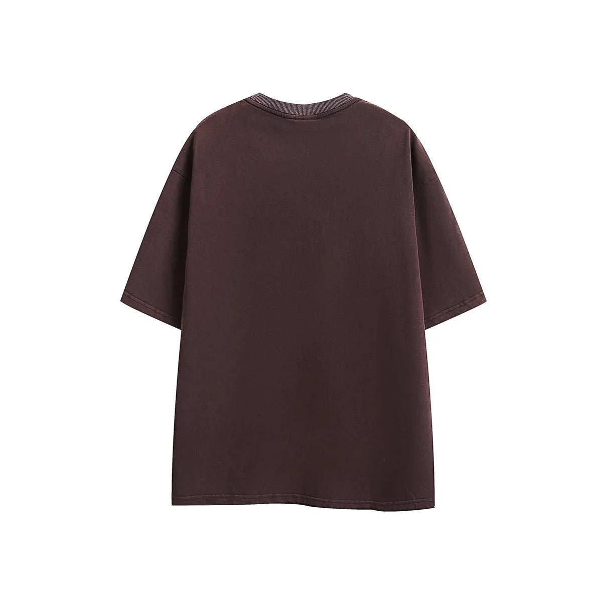 Men's purple and black retro washed cotton short-sleeve t-shirt in a loose fit