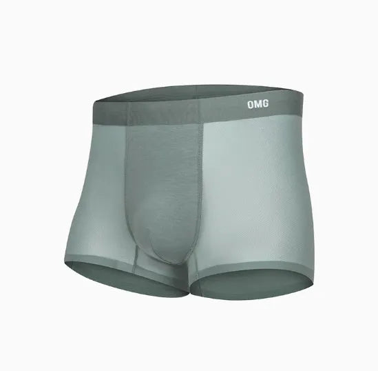 Men's lightweight seamless antibacterial sports underwear in black, shown flat.