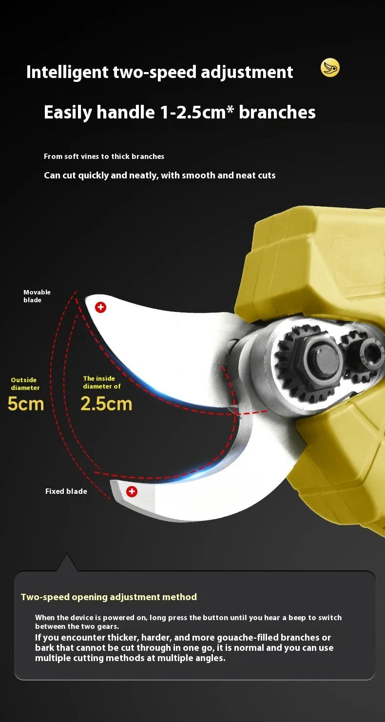 Wireless electric pruning knife with lithium battery for garden branch cutting