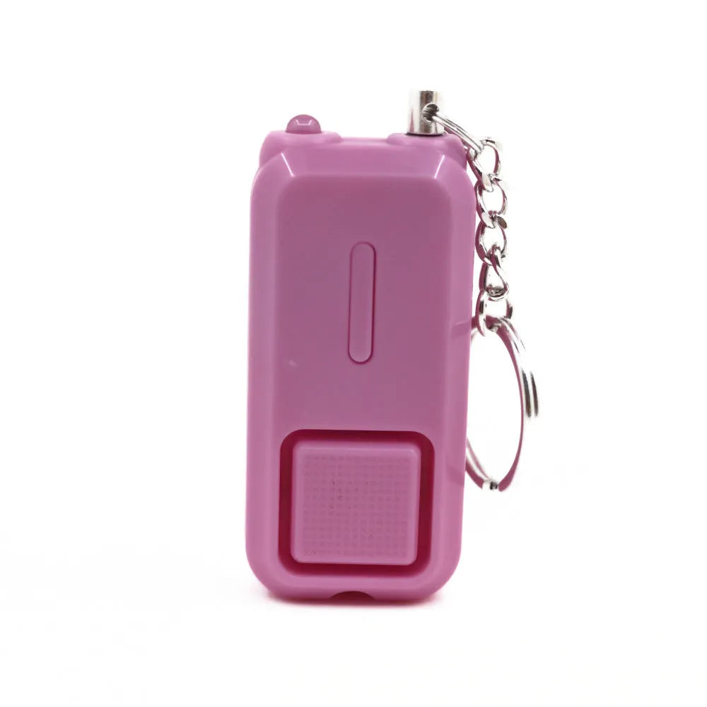 ZQ-202 personal safety alarm in multiple colours showing 65x30x12mm dimensions
