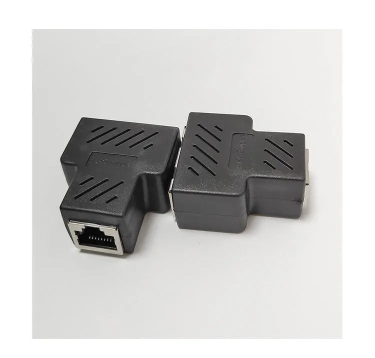 RJ45 three-way network cable splitter adapter in multiple colours