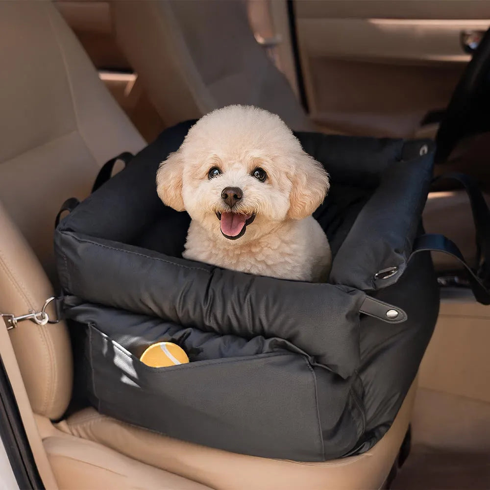 Waterproof PU leather dog car nest with removable cover in vehicle boot