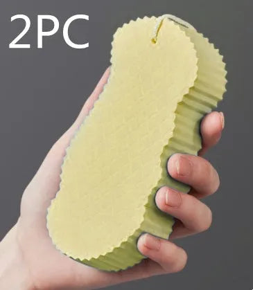 3D fish scale pattern bath sponge in white, grey, pink, or light blue colours for gentle body exfoliation