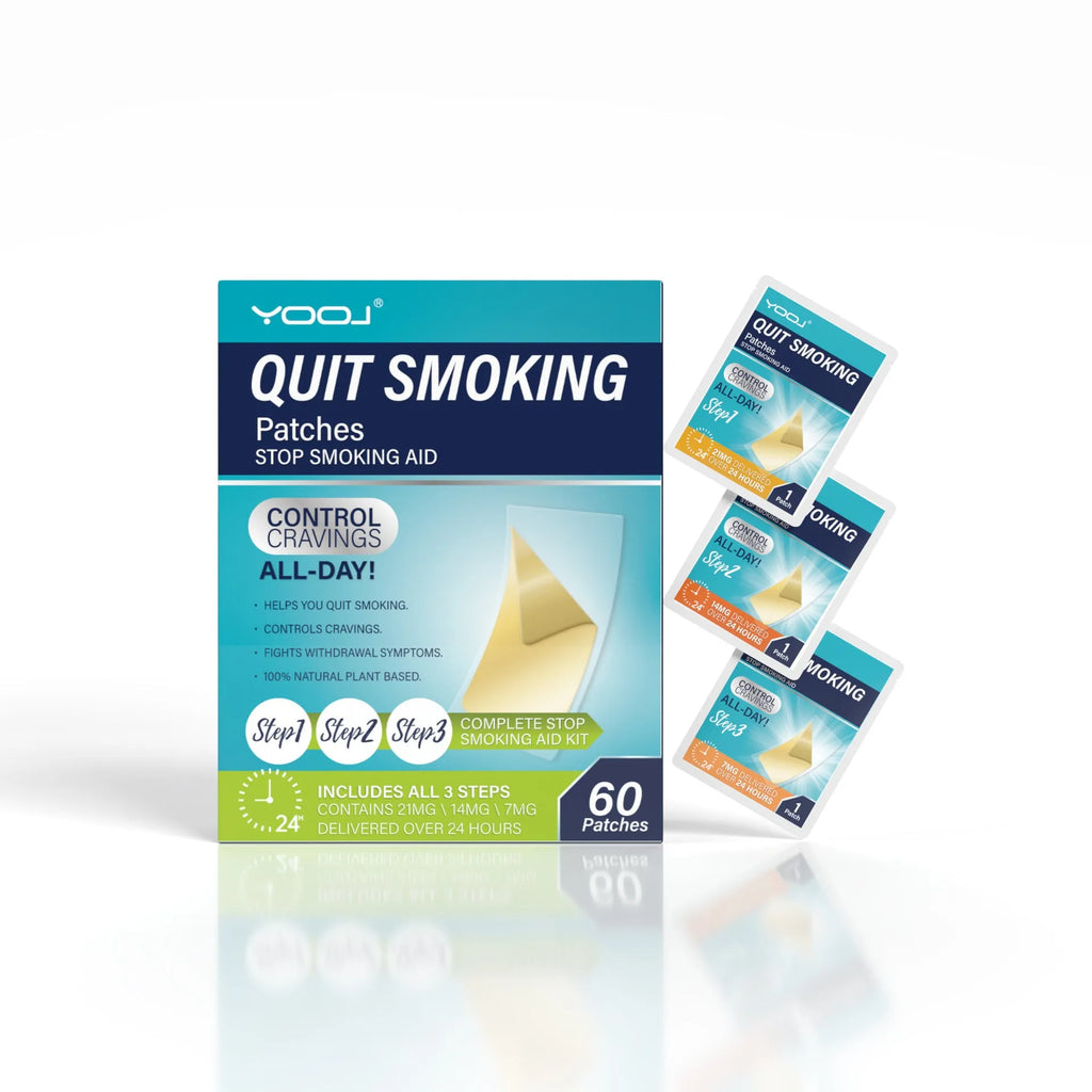 Box of 30 plant extract nicotine cessation patches for smoking reduction