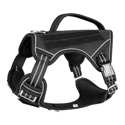 Working dog tactical chest strap in Oxford cloth with adjustable sizing for search and rescue patrol operations