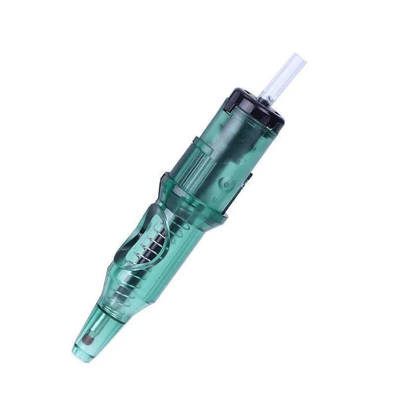 Tattoo integrated needle drawing tool with ballpoint pen attachment in black colour option