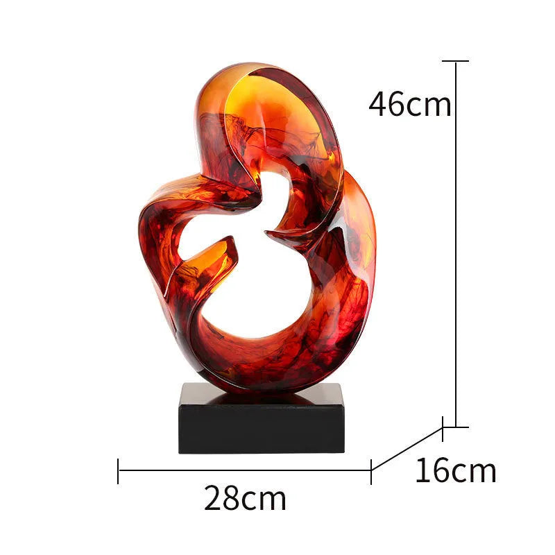 Transparent resin craft ornament in modern simplicity style on display surface