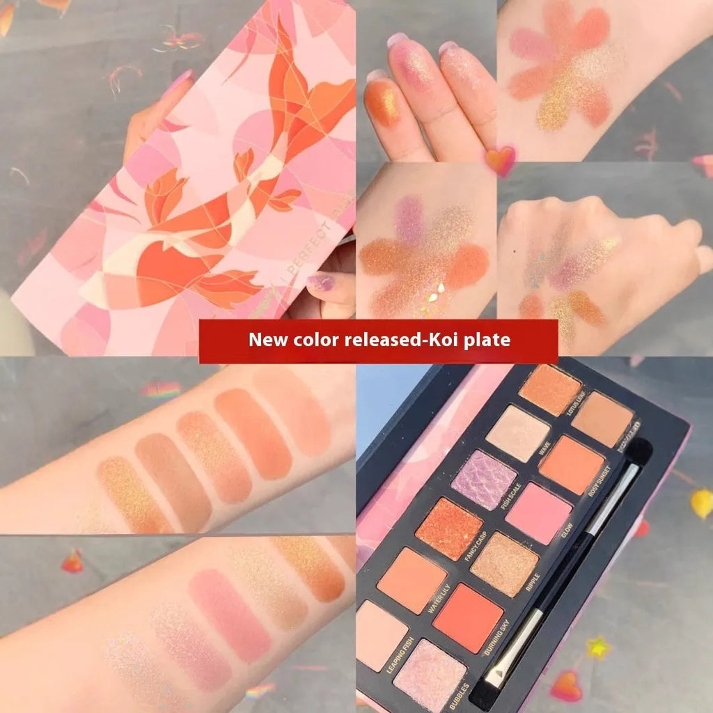 Twelve-colour animal themed eye shadow palette with matte and shimmer shades