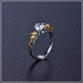 Black gold crown cosplay ring with crystal detailing on copper band