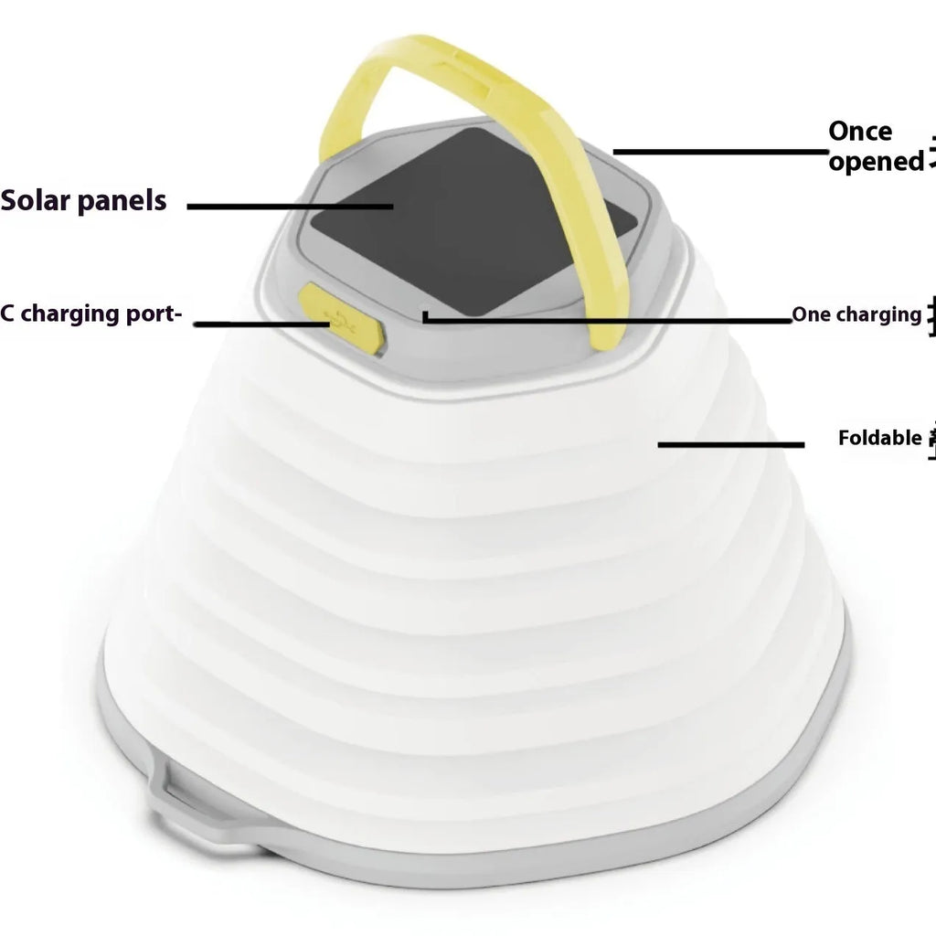 White camping lamp with single-key switch for outdoor lighting