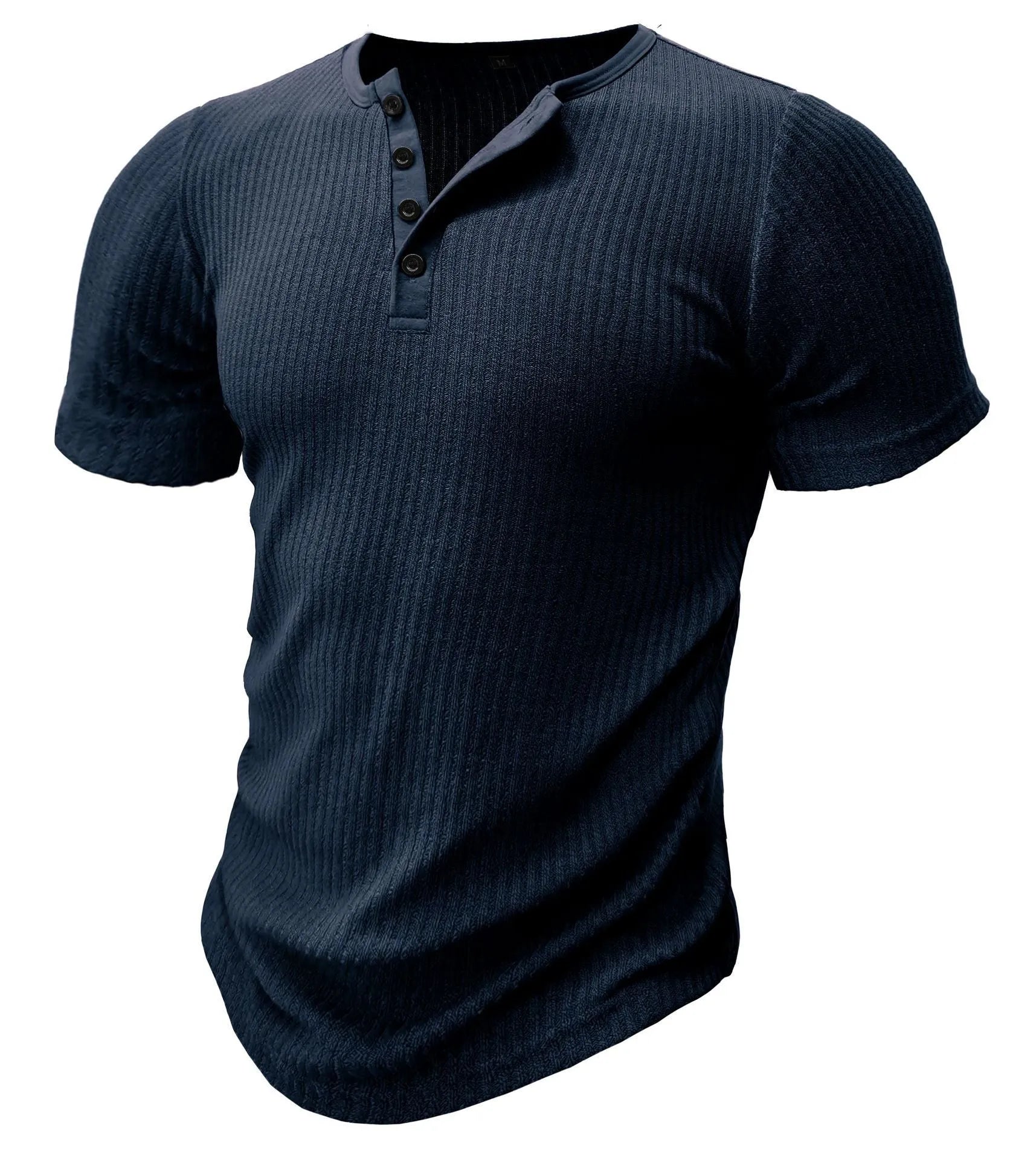 Men's slim-fit muscle cut polyester t-shirt in solid colours with sports styling and Asian sizing