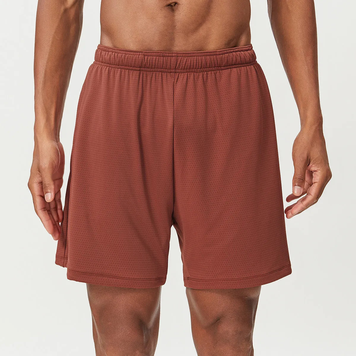 Men's quick-dry running shorts in seven colours with double-layer construction for workouts