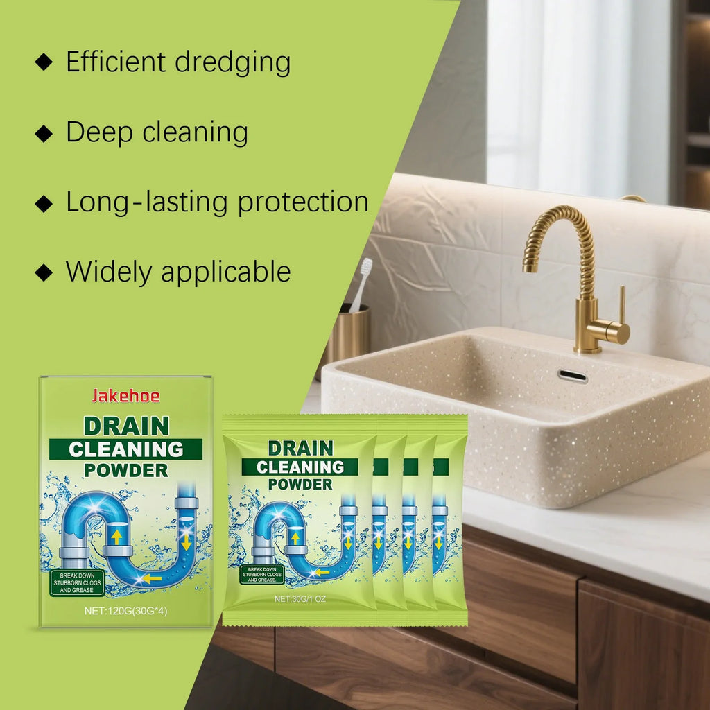 120g bottle of chemical drain cleaning powder for unblocking sinks and shower drains