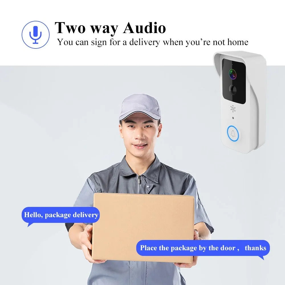 Waterproof HD visual doorbell with remote intercom and app notification capabilities
