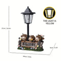 Hexagonal solar garden lamp in synthetic resin with decorative design options
