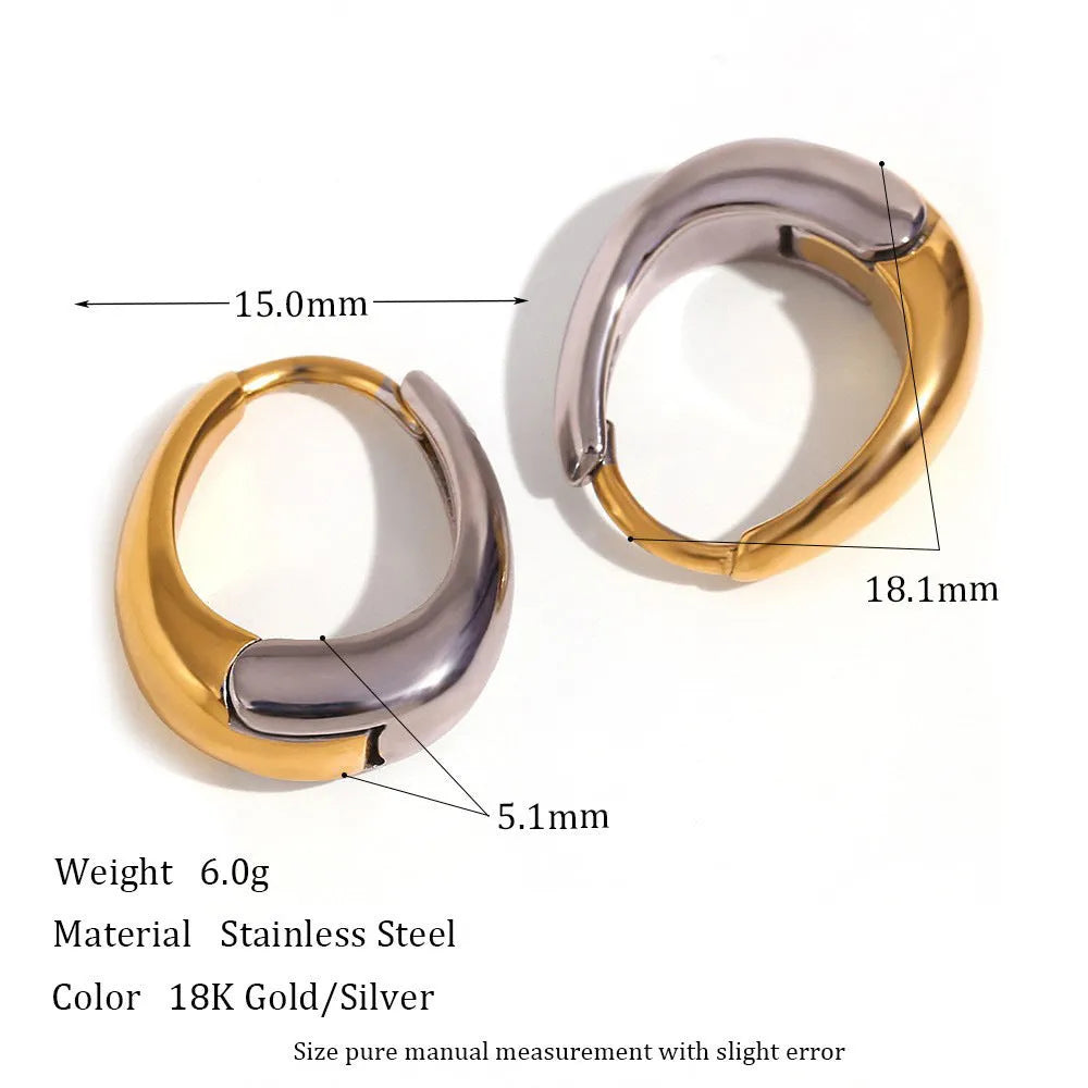Gold electroplated geometric jewellery set with earrings, bracelet, and necklace on stainless steel