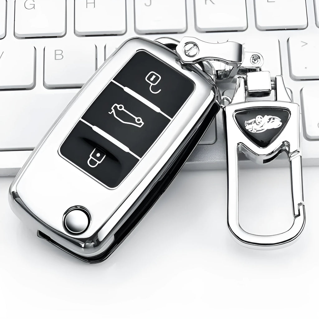 Volkswagen Model A car key case in TPU material with buckle attachment