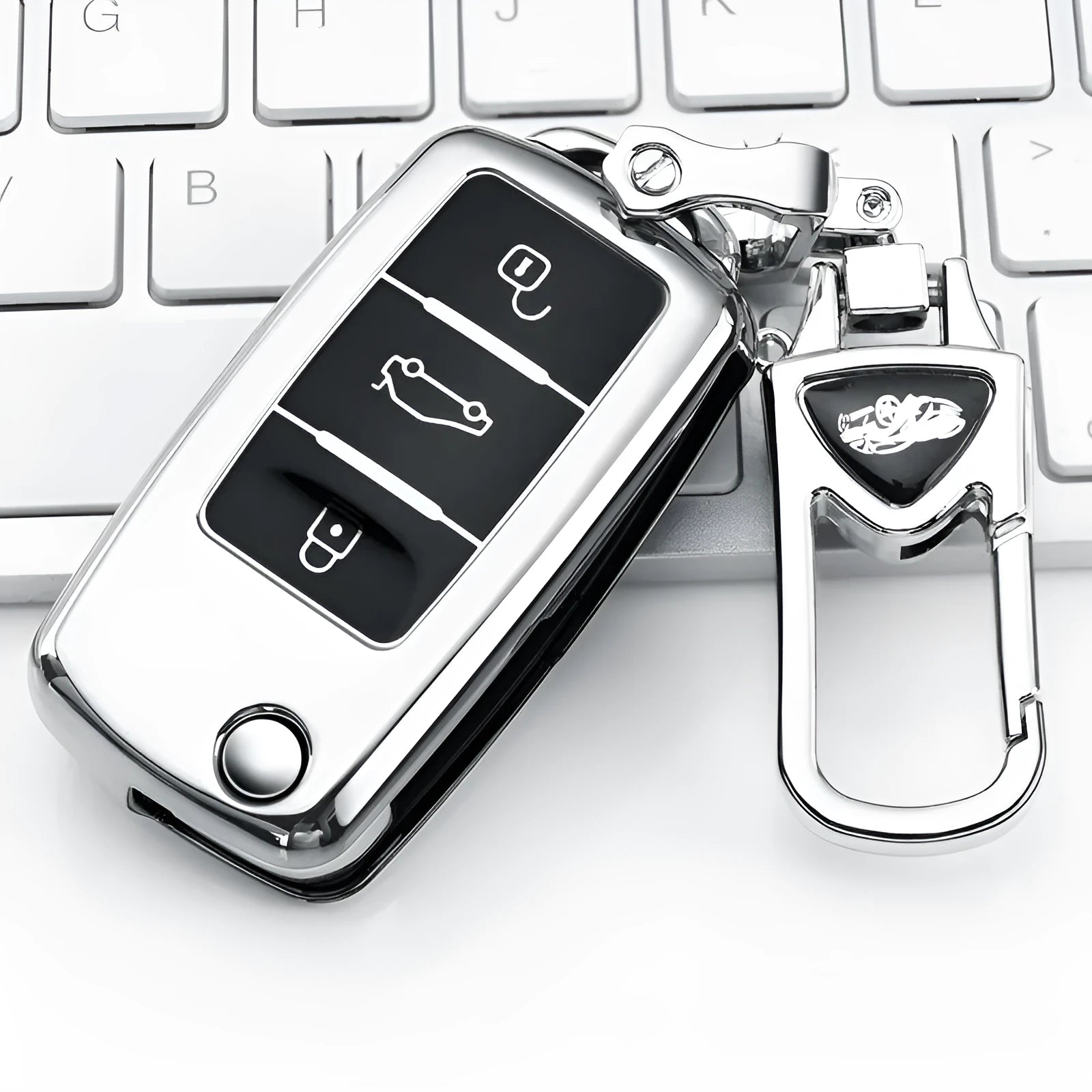 Volkswagen Model A car key case in TPU material with buckle attachment