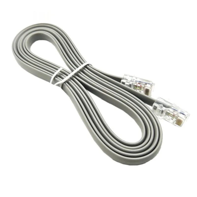 Silver grey CAT6 network cable with RJ45 connectors, 2 metre length