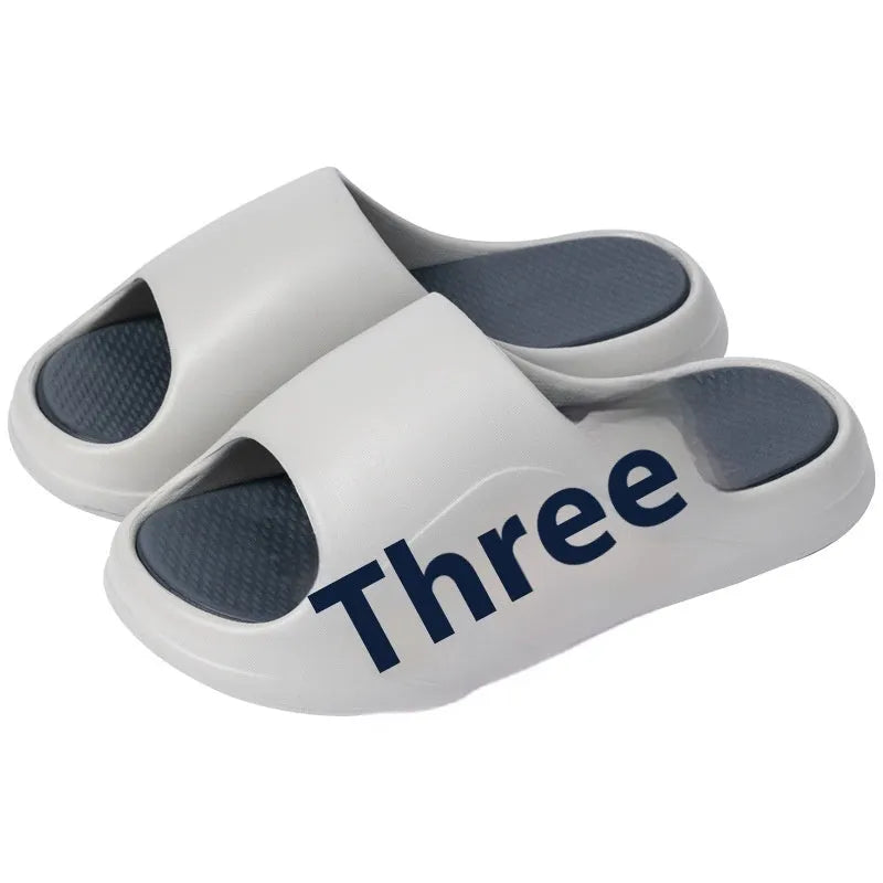 Brown and two-tone colour platform slippers with EVA construction and injection moulded soles for indoor home use