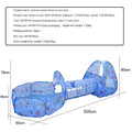 Three-in-one children's cartoon tent with tunnel and ball pool in marine themes for girls aged 4-6