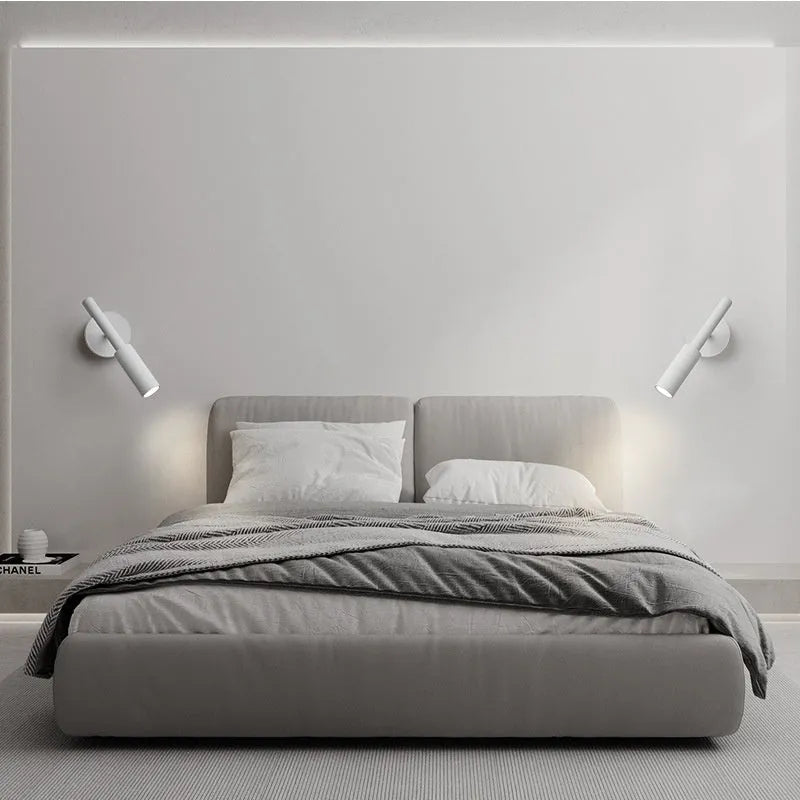 Modern wrought iron wall lamp in black or white with three colour temperature settings