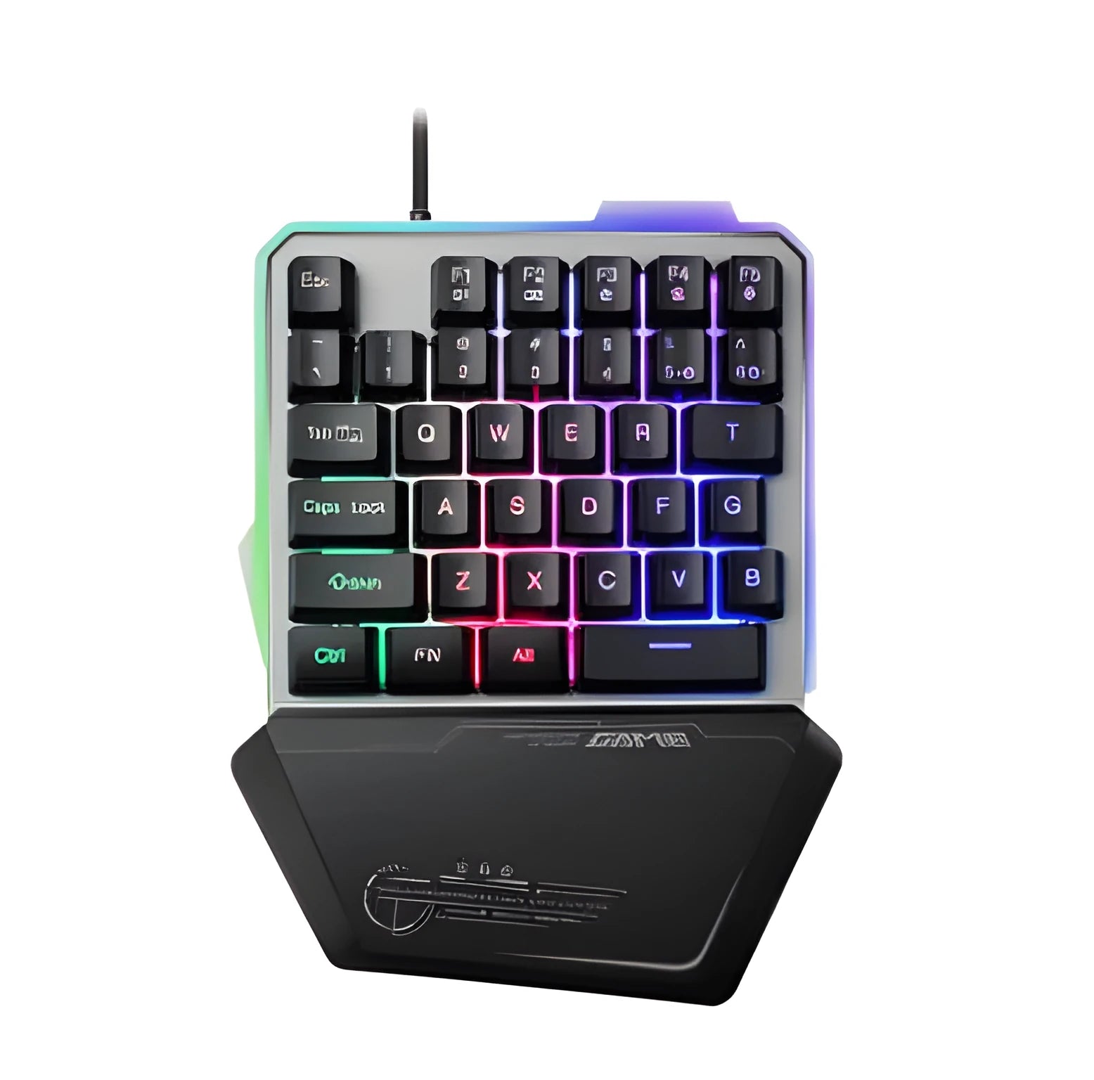 G40 Flow black one-handed gaming keyboard with RGB backlit keys
