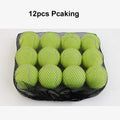 Colourful 6.3cm diameter rubber dog tennis ball toy in blue, green, pink, and red on a white background.