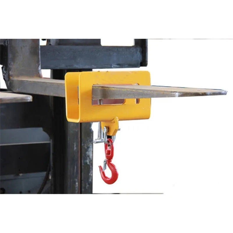 Forklift crane hook with rotatable drum and safety locking mechanism for 25-tonne lifting capacity