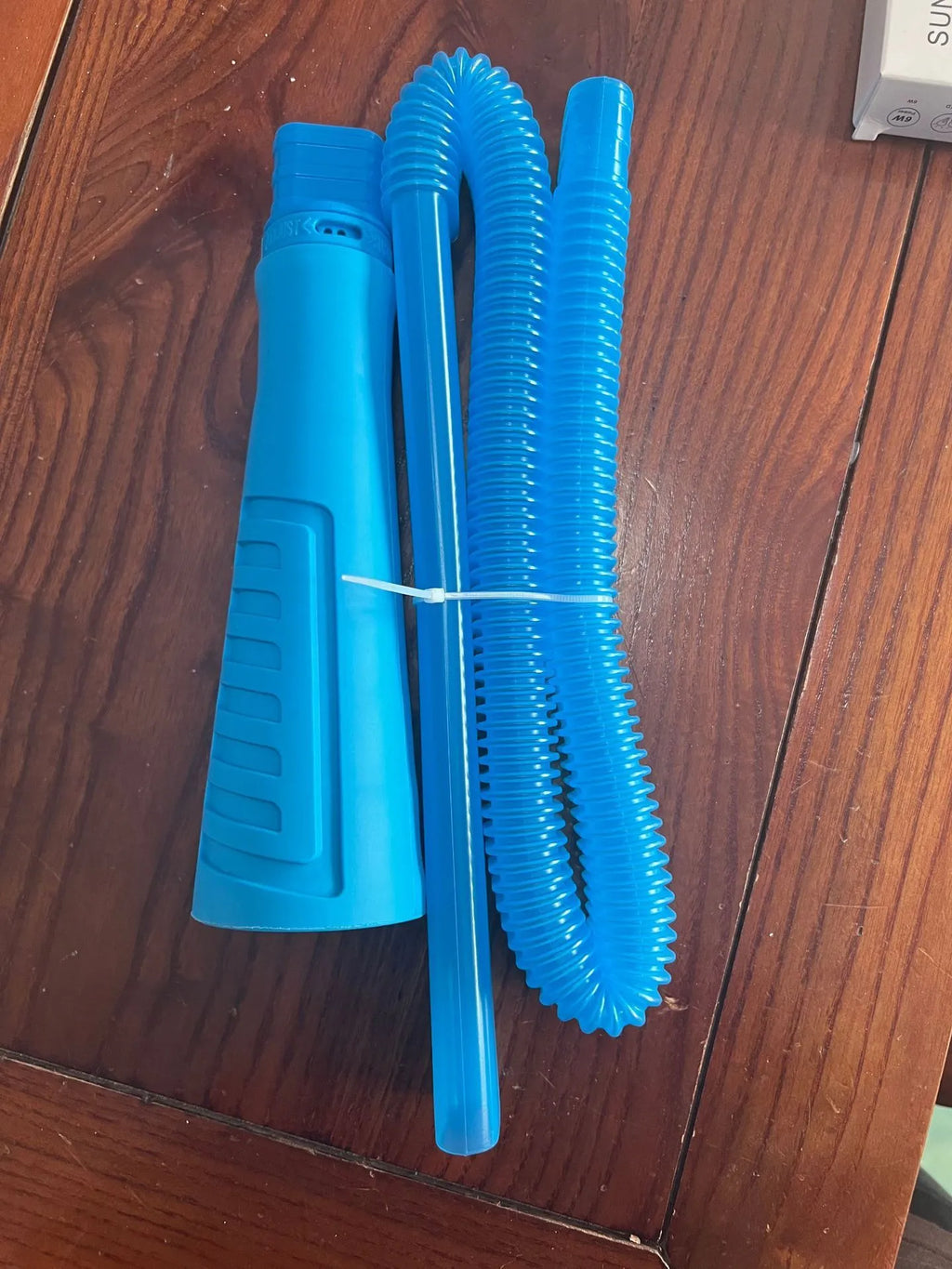 Blue plastic suction pipe vacuum attachment with round head for washing machine dust cleaning