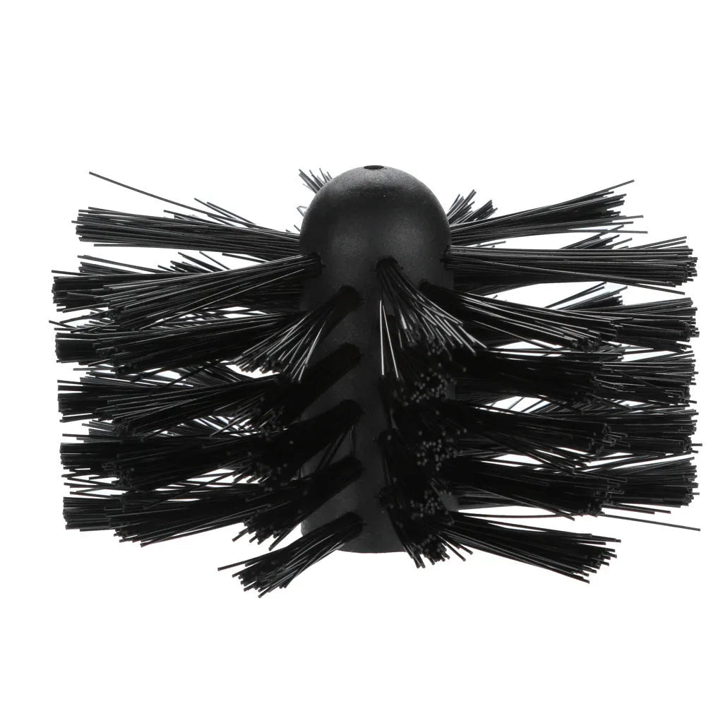 Flexible chimney cleaning brush with extension pole for dryer vents and range hoods