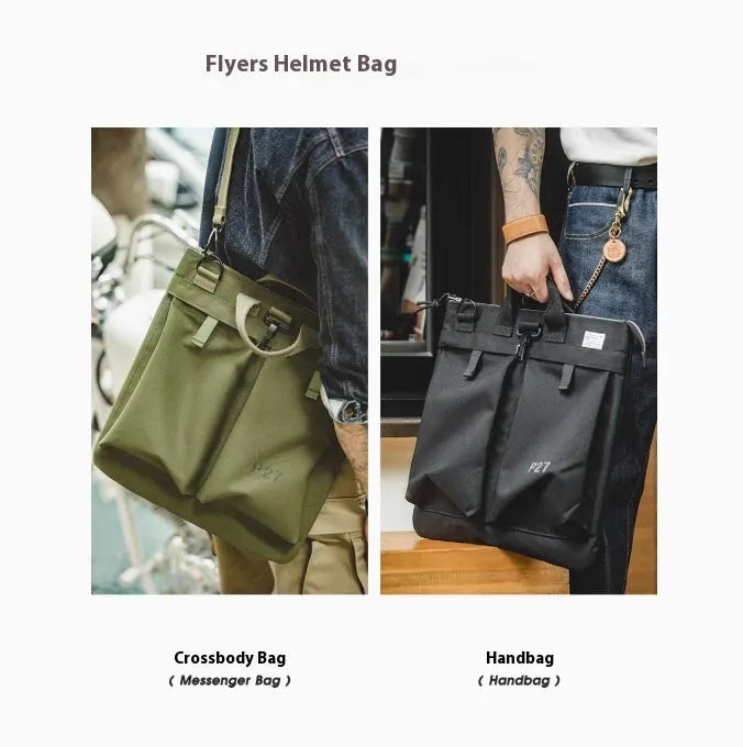 Marden Tooling medium retro canvas crossbody shoulder bag for 15-inch laptops in military green colour