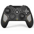 Black wireless Bluetooth game controller with leather texture for Nintendo Switch and mobile phones