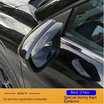 2023 Outlander window deflectors in black warrior style, mounted on vehicle exterior