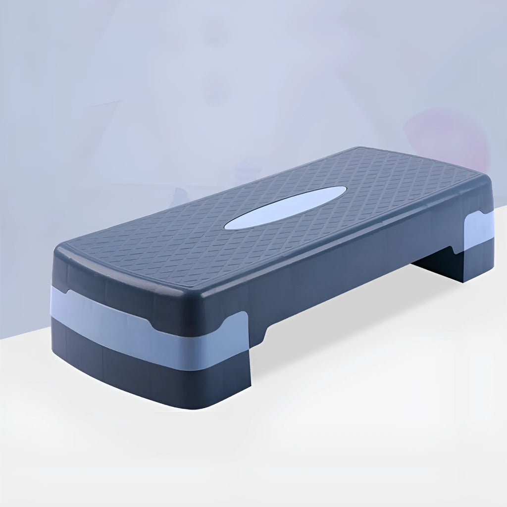 Fit Step aerobic fitness platform in ABS plastic, dimensions 68x28x15cm, available in grey, green, or orange